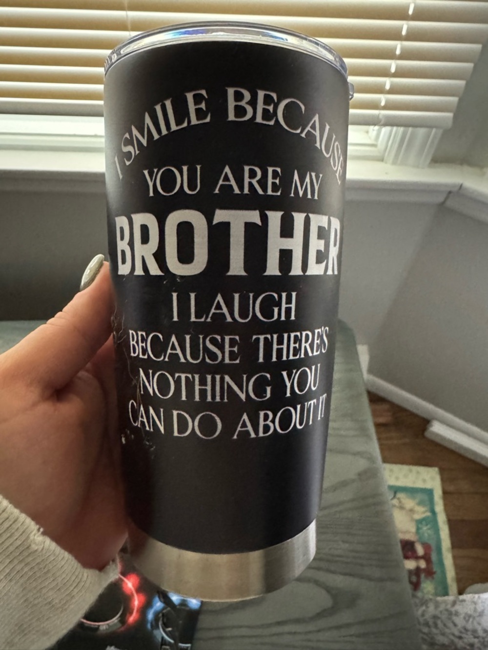 Black Stainless Steel Brother Tumbler - Personalized Sentiment